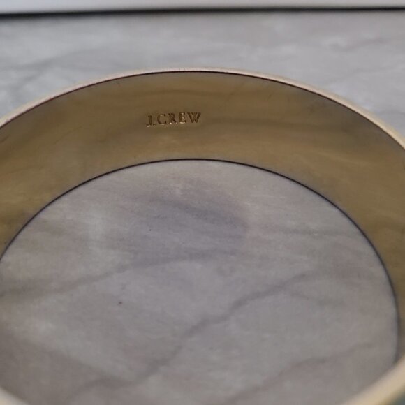 💚 Vintage 2000's 00's Y2K J.Crew Mint Green Enamal Wide Bangle Bracelet 💚 - Picture 7 of 11